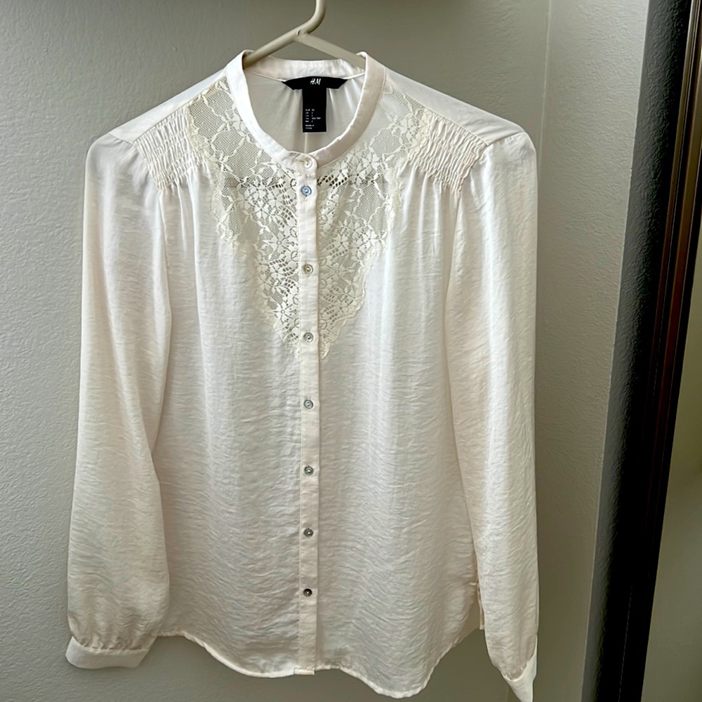 Silk long sleeve top